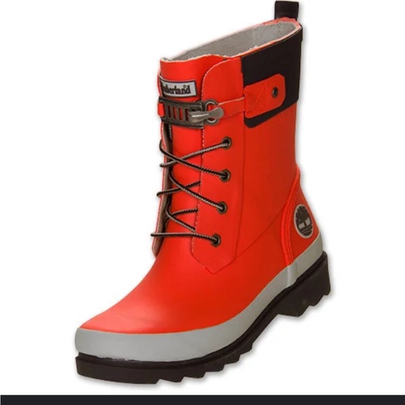 Timberland women’s ' Orange Waterproof Boots size 8 fall winter durable bright - Picture 2 of 14